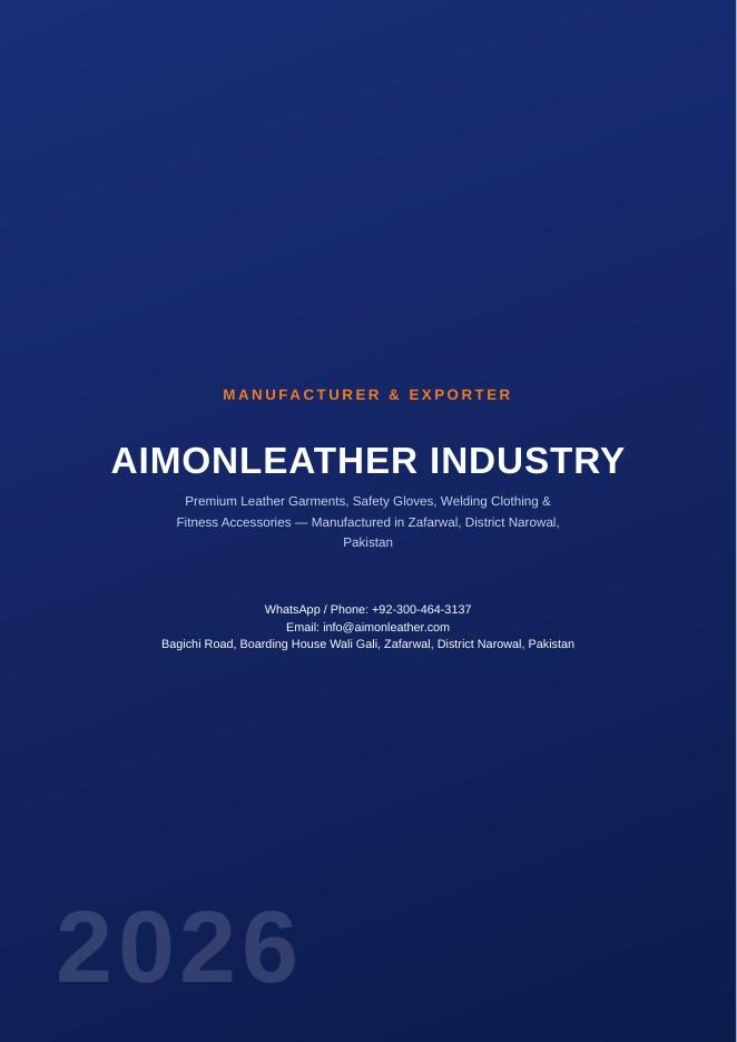 Download Aimonleather Industry 2026 Product Catalogue – Safety Gloves Workwear Fitness Leather